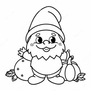 Cute Thanksgiving Gnome With Pumpkin Coloring Page 70154-56235