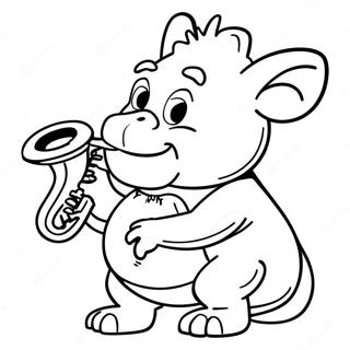 Bebop Playing Saxophone Coloring Page 70164-56243