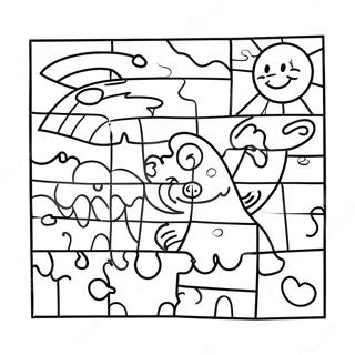 Puzzle Coloring Page For Kids 7016-5712