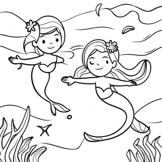 Mako Mermaids Swimming Together Coloring Page 70174-56245