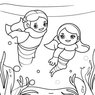 Mako Mermaids Swimming Together Coloring Page 70174-56246