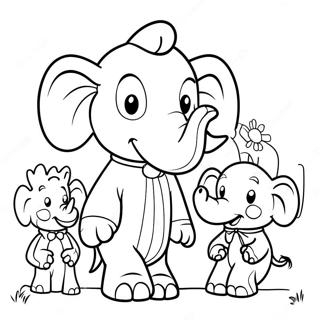 Babar The Elephant With Friends Coloring Page 70184-56255