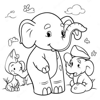 Babar The Elephant With Friends Coloring Page 70184-56256