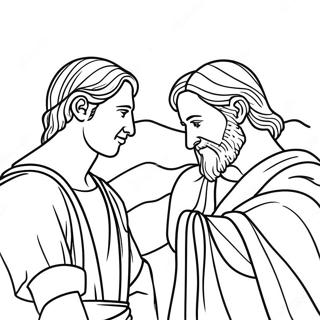 David And Saul Biblical Scene Coloring Page 70193-56263