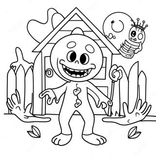 Creepy Scary Larry In A Haunted House Coloring Page 70244-56307