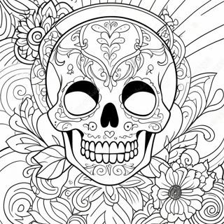 Pastel Goth Skull Coloring Page 7026-5714