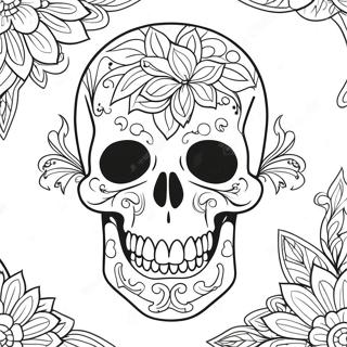 Pastel Goth Skull Coloring Page 7026-5715