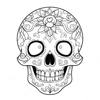 Pastel Goth Skull Coloring Page 7026-5716