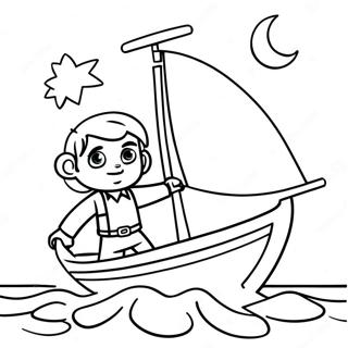 Link Sailing On A Colorful Boat Coloring Page 70274-56326