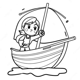 Link Sailing On A Colorful Boat Coloring Page 70274-56327