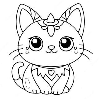 Cute Pastel Goth Cat Coloring Page 7027-5718