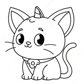 Cute Pastel Goth Cat Coloring Page 7027-5719