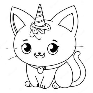 Cute Pastel Goth Cat Coloring Page 7027-5720