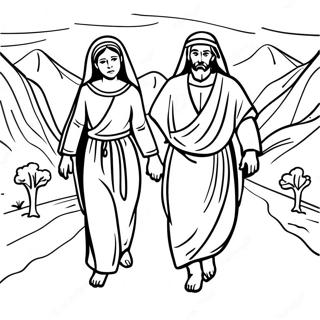 Mary And Joseph Traveling To Bethlehem Coloring Page 70293-56345