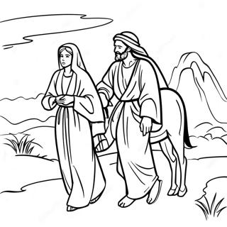 Mary And Joseph Traveling To Bethlehem Coloring Page 70293-56346