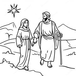 Mary And Joseph Traveling To Bethlehem Coloring Page 70293-56347