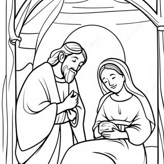 Mary And Joseph Travel To Bethlehem Coloring Pages