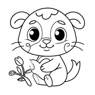 Valentine Cute Animal Coloring Page 70313-56372