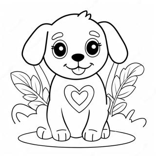 Adorable Valentine Puppy Coloring Page 70314-56358