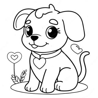 Adorable Valentine Puppy Coloring Page 70314-56359