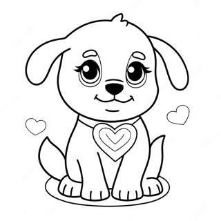 Adorable Valentine Puppy Coloring Page 70314-56360