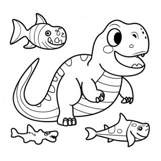 Dinosaur Shark Coloring Pages