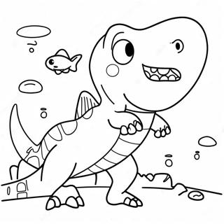 Friendly Dinosaur Shark Coloring Page 70324-56365