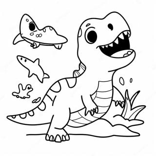 Friendly Dinosaur Shark Coloring Page 70324-56367