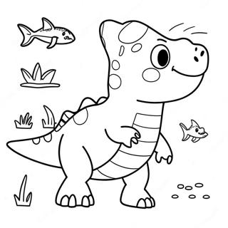 Friendly Dinosaur Shark Coloring Page 70324-56368