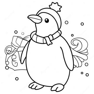 Christmas Penguin Coloring Page 70333-56374