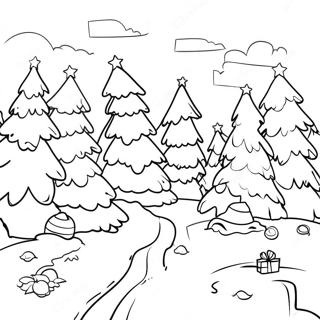 Charming Christmas Tree Farm Coloring Page 70344-56385