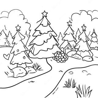 Charming Christmas Tree Farm Coloring Page 70344-56386