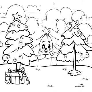 Charming Christmas Tree Farm Coloring Page 70344-56387