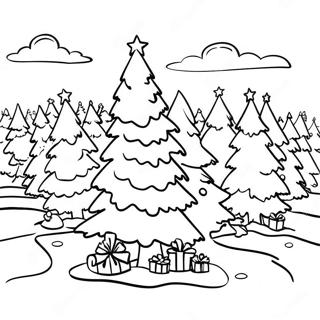 Charming Christmas Tree Farm Coloring Page 70344-56388