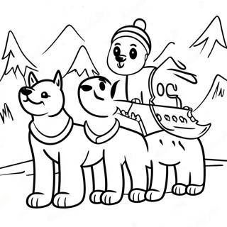 Dog Sled Team Coloring Page 70363-56398