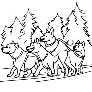 Dog Sled Team Coloring Page 70363-56399