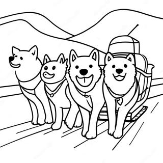 Dog Sled Team Coloring Page 70363-56400