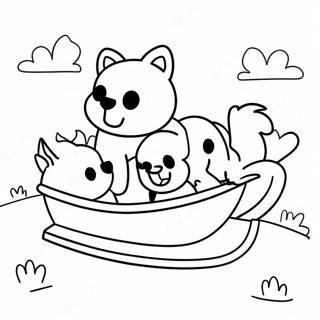 Cute Dog Sledding Puppies Coloring Page 70364-56403