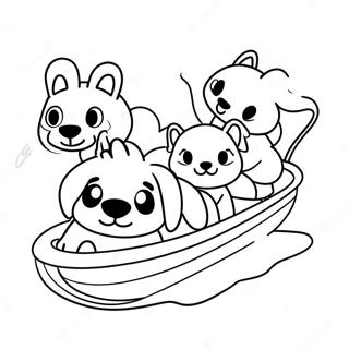 Cute Dog Sledding Puppies Coloring Page 70364-56404