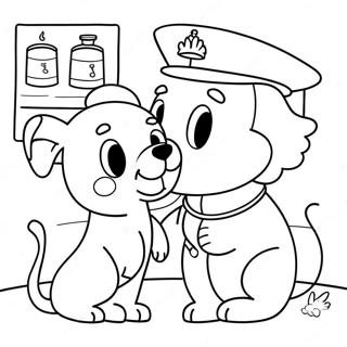 Cute Vet With Animals Coloring Page 7037-5721