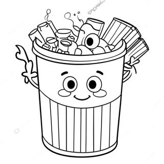 Funny Garbage Pail Characters Coloring Page 70394-56421