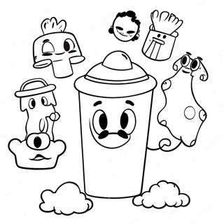 Funny Garbage Pail Characters Coloring Page 70394-56422