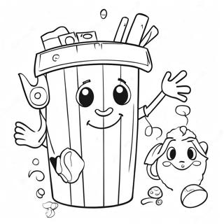 Funny Garbage Pail Characters Coloring Page 70394-56423