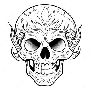 Flaming Skull Coloring Page 70403-56426