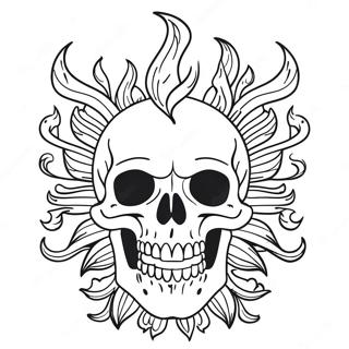 Flaming Skull Coloring Page 70403-56427