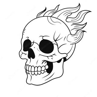 Flaming Skull Coloring Page 70403-56428