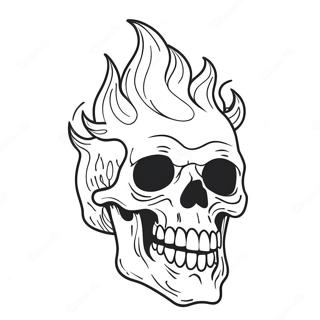 Eerie Flaming Skull Coloring Page 70404-56429