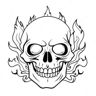 Eerie Flaming Skull Coloring Page 70404-56430