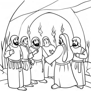 Fiery Furnace Scene Coloring Page 70414-56440