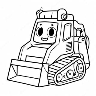 Cute Skid Steer With Happy Face Coloring Page 7047-5733